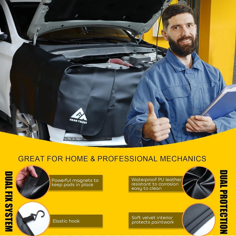 GearTrust Car SUV Fender Covers for Mechanics Large Size Dual Layer Protection Car Fender Protector for Mechanics, Magnetic Vehicle Work Mat Repair Accessories (3 Pack) (Slender Version, Large) - Image 3